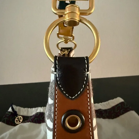 Tory Burch T Monogram Grommet Mini Crescent Crossbody Bag - Picture 3 of 13